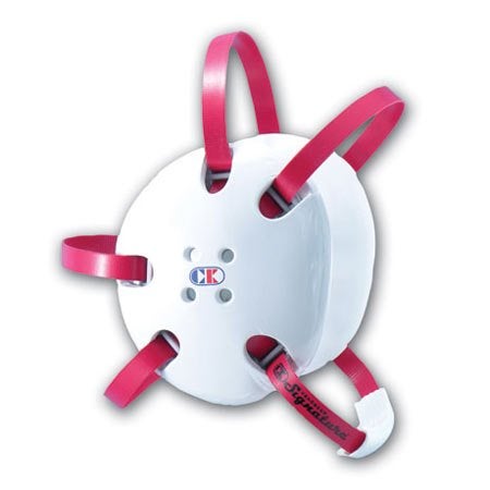 Cliff Keen Two-Tone Signature Wrestling Headgear - Color: White/Scarlet - Image 2