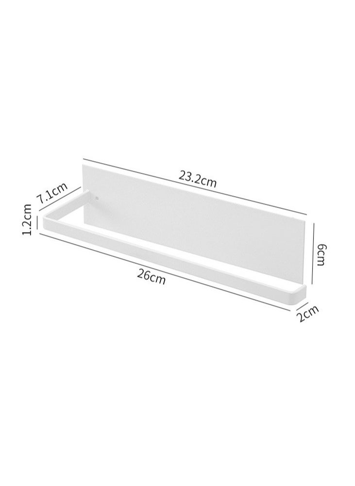 Generic - Self-Adhesive Paper Towel Holder Under Cabinet Towel Rack Wall Mounted Metal Roll Paper Holder for Kitchen and Bathroom, White - Image 1