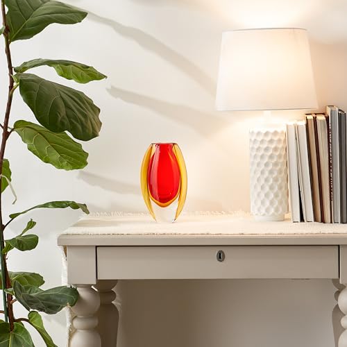 Zingz & Thingz Gifts & Decor Zingz & Thingz Decorative Glass Vase, Sunfire, 5.5x3x9 - Image 3