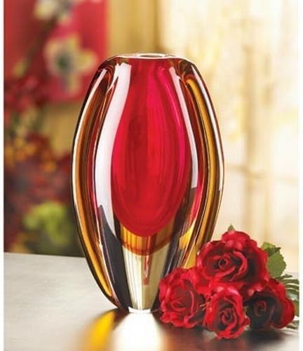 Zingz & Thingz Gifts & Decor Zingz & Thingz Decorative Glass Vase, Sunfire, 5.5x3x9 - Image 5