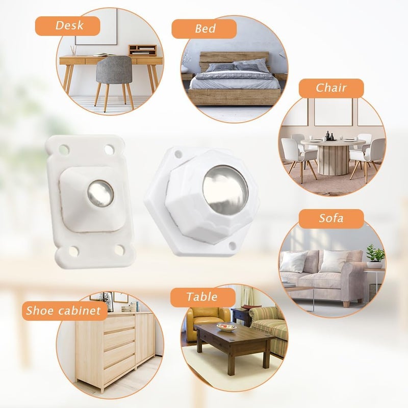 DIY Crafts DIY Crafts 8 Pcs Caster Wheel Self Adhesive Caster Wheel 360 Swivel Wheels for Furniture Small Appliance DIY Modification Moving Table Heavy Duty Caster Wheels 200Kg Loading Capacity 8  - Image 5