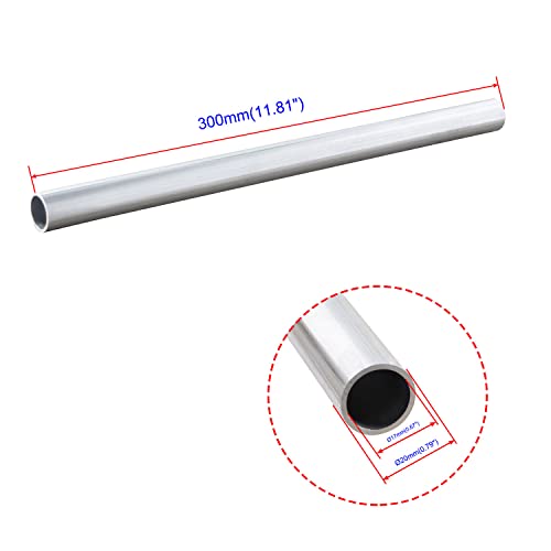 Aopin Round Aluminum Tube 17mm/0.67" ID x 20mm/0.79" OD x 300mm/11.8" Length, Seamless Aluminum Straight Tube 2 PCS - Image 2