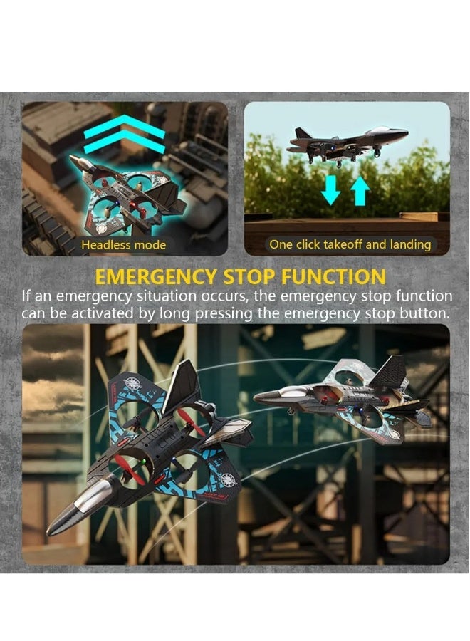 ملبوس طائرة هليكوبتر RC للأطفال LO712، طائرة مقاتلة كهربائية بتردد 2.4GHz، طائرة كوادكوبتر مع دحرجة ثلاثية الأبعاد، لعبة هدايا بإضاءة رائعة، طائرة بهلوانية للطيران والهبوط للمبتدئين الأولاد (LO712) - Image 4