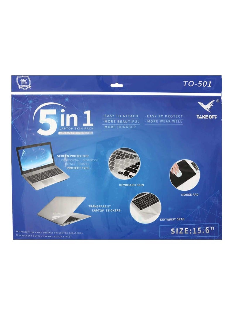 TAKEOFF Laptop Skin Protector Sticker 5 in 1 - Size 15.6 - Image 1