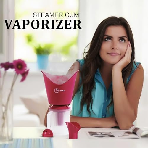 DPCP 3-in-1 Vaporizer | Steam Inhaler | Ideal for Cold, Cough & Sinus Relief | Portable and Easy to Use | Suitable for Kids & Adults | Pink | Facial Steamer - Image 5
