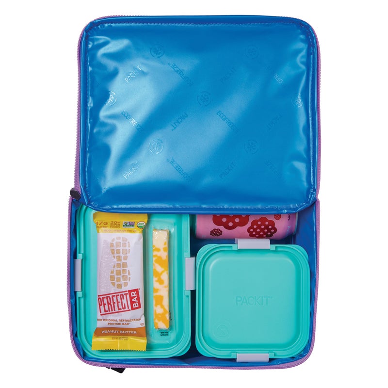 PackIt(R) Freezable Classic Lunch Box, Lavender, Built with EcoFreeze(R) Technology, Fully Freezable, Collapsible, Reusable, With Zip Front Pocket and Buckle Handle, Designed for Fresh Lunch On the Go - Image 5