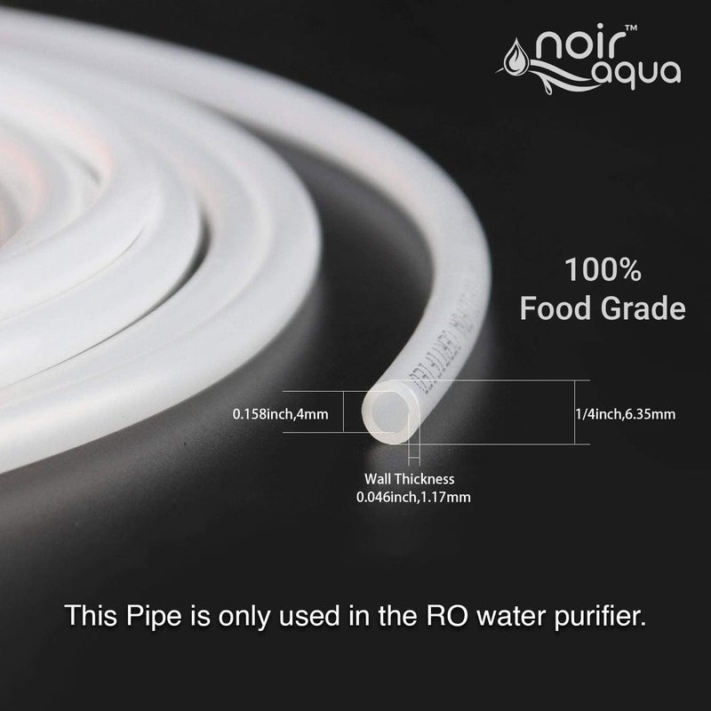 Noir Aqua نوار أكوا منقي مياه RO أنبوب فيرجن RO 5 متر أبيض 5 متر أزرق 14 بوصة حجم QC كوع مستقيم موصل 1 قاطع أنابيب 14 بوصة - Image 4