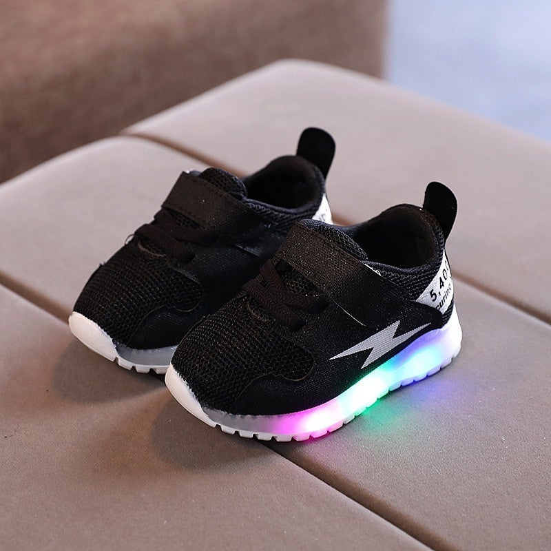 2023 Kids LED Light-Up Sneakers Unisex Sport Shoes Black 