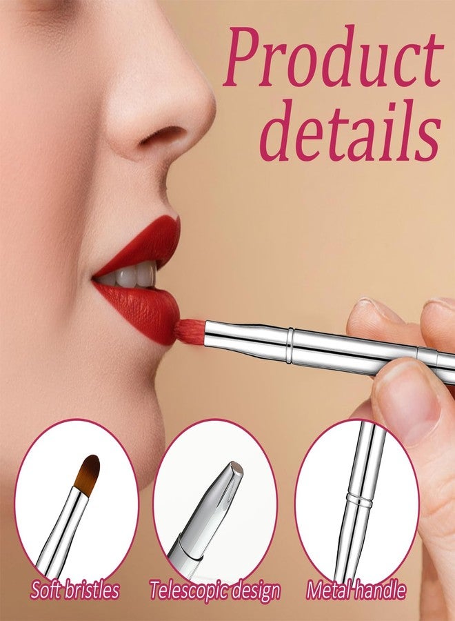 RupeeRise Dual-Ended Retractable Lip Makeup Brush, Portable Lipstick & Lip Gloss Applicator, Precision Cosmetic Tool for Travel Daily Use, 10.5 cm - Image 3