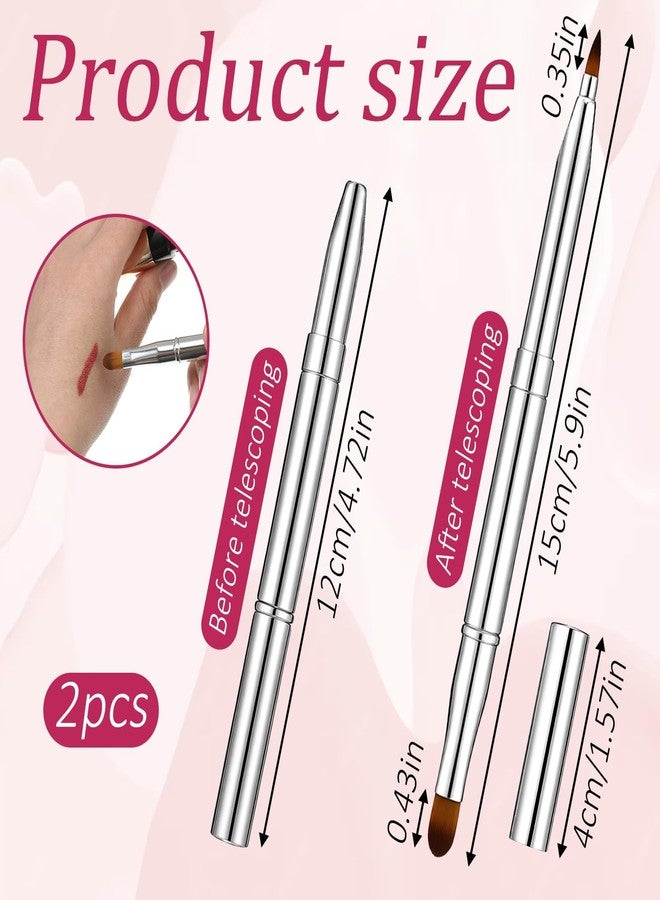 RupeeRise Dual-Ended Retractable Lip Makeup Brush, Portable Lipstick & Lip Gloss Applicator, Precision Cosmetic Tool for Travel Daily Use, 10.5 cm - Image 2