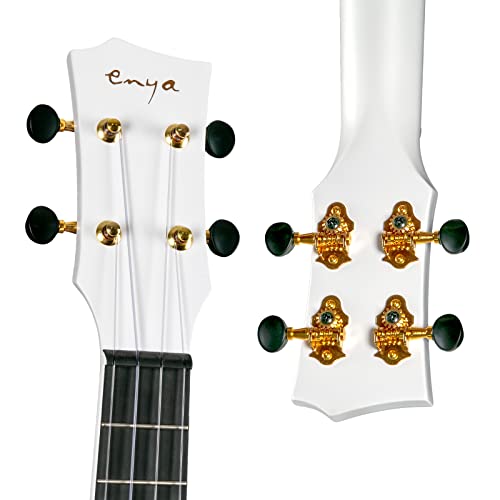 Enya Tenor Ukulele 26 Inch Carbon Fiber Cutaway Travel Ukelele for Adult with Beginner Bundle Kit Including Case, Strap, Capo and Strings（Nova U Pro White） - Image 3
