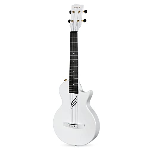 Enya Tenor Ukulele 26 Inch Carbon Fiber Cutaway Travel Ukelele for Adult with Beginner Bundle Kit Including Case, Strap, Capo and Strings（Nova U Pro White） - Image 2