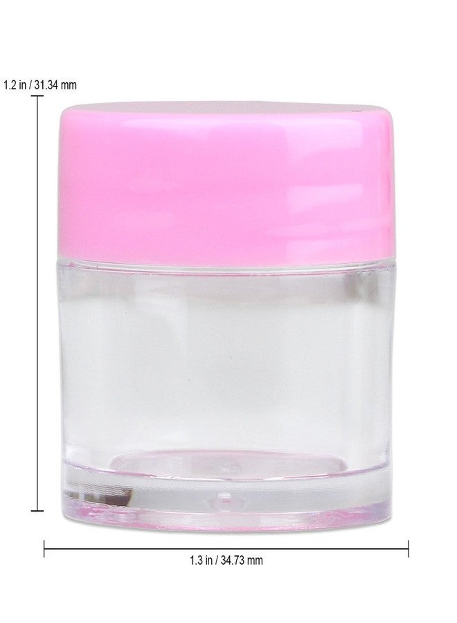 Beauticom High-Graded Quality 7 Grams/7 ML (Quantity: 24 Packs) Thick Wall Clear Plastic LEAK-PROOF Jars Container with PINK Lids for Cosmetic, Lip Balm, Lip Gloss, Creams, Lotions, Liquids - Image 2
