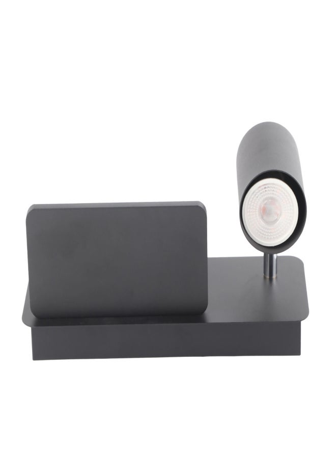 ضوء حائط LED واجهة USB شحن لاسلكي مصباح حائط LED لغرفة المعيشة وغرفة النوم 85‑265V أسود - Image 2