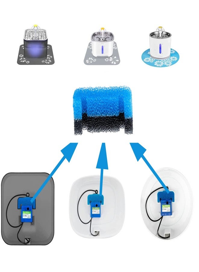 Qzbhct Cat Fountain Filter Replacement, Upgraded Sponger Foam Filter for Round and Cubic Stainless Steel Top Fountain, for Crystal and Fantasy (Pack of 6) - Image 3