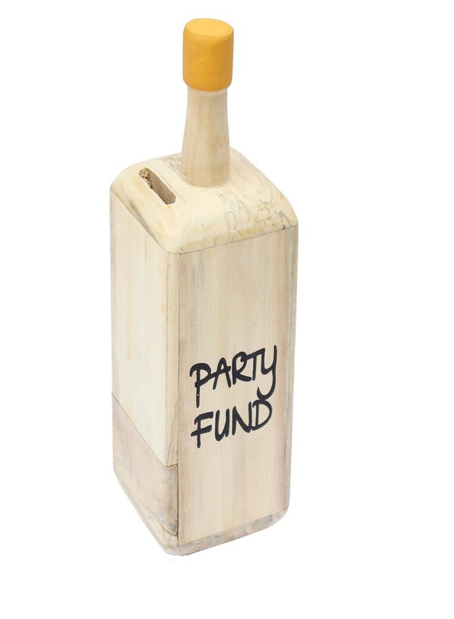 IVEI Wooden Piggy Bank Bottle Shaped Money Box - Piggy Bank for Adults - Handmade Wooden Coin Bank for Party Fund - Money Storage Box - Wooden Money Bank - Yellow - Image 1