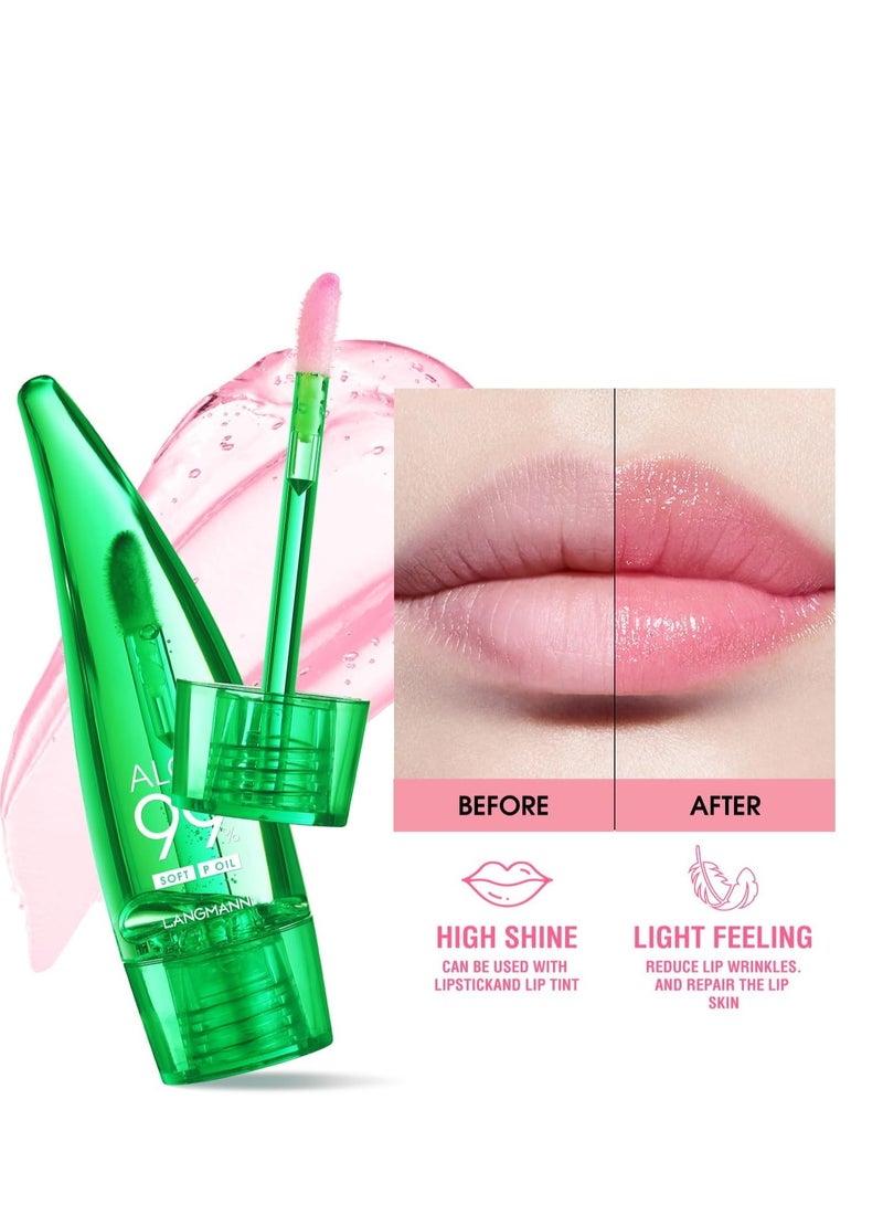 EELHOE Aloe Vera Color Changing Lipstick Lip Oil Tinted, 1 Pcs Pink Magic PH Temperature Color Changing Lip Gloss, Long Lasting Nutritious Lip Balm Moisturizer Plumper Lip Care Lip Gloss - Image 4