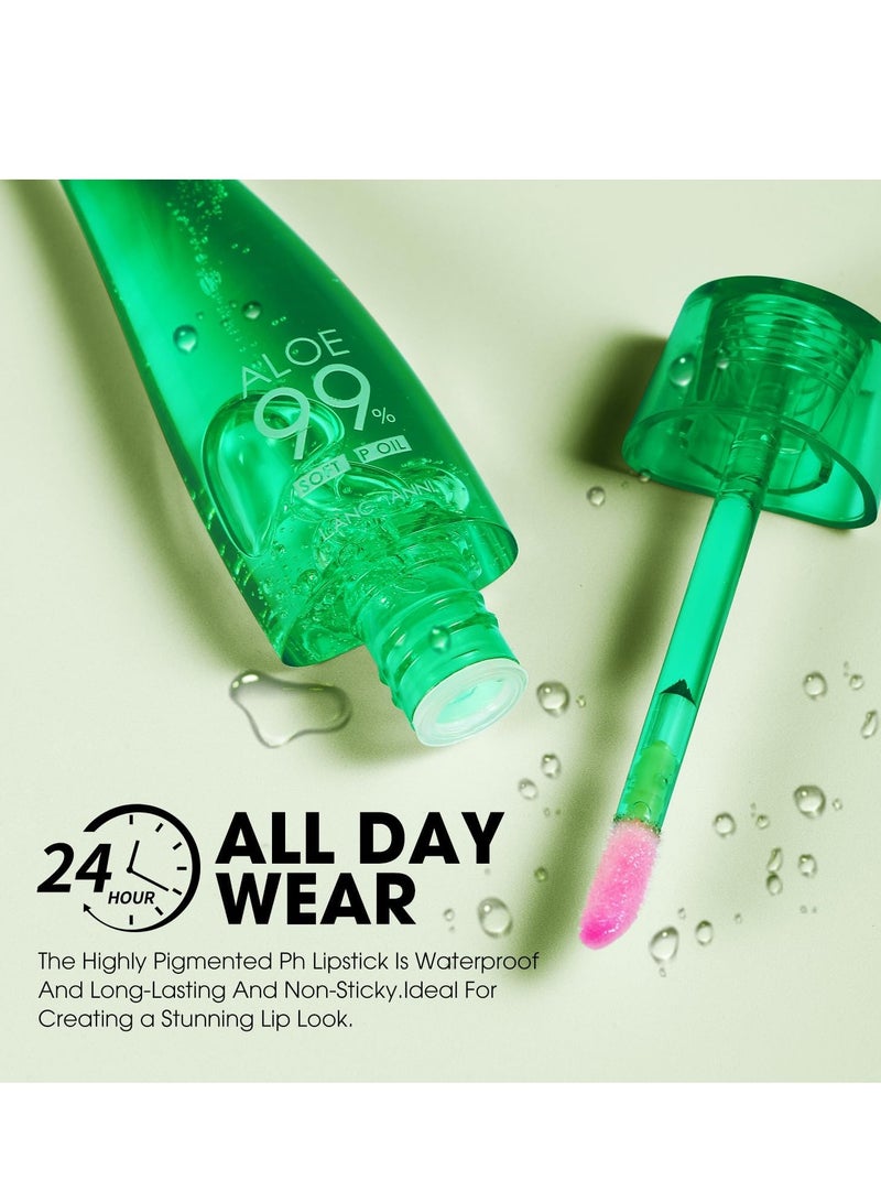EELHOE Aloe Vera Color Changing Lipstick Lip Oil Tinted, 1 Pcs Pink Magic PH Temperature Color Changing Lip Gloss, Long Lasting Nutritious Lip Balm Moisturizer Plumper Lip Care Lip Gloss - Image 5