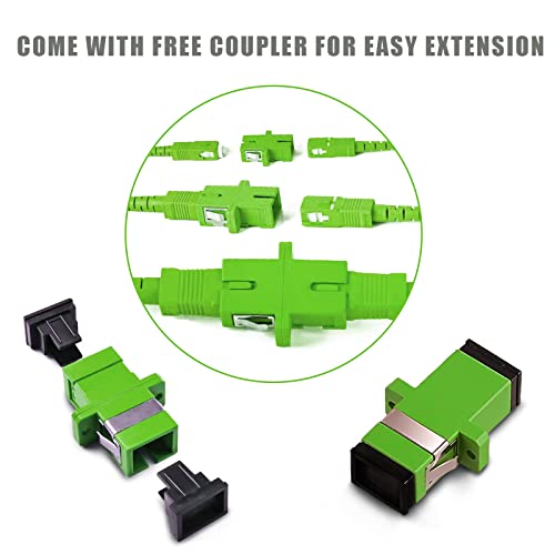 Bangun SC/APC to SC/APC Fiber Optic Internet Cable, Armored Single Mode Patch Cable, Fiber Optic Jumper Optical Patch Cord - SIMPLEX - 9/125um - OS1/OS2 Compatible, LSZH White, 1m - Image 4