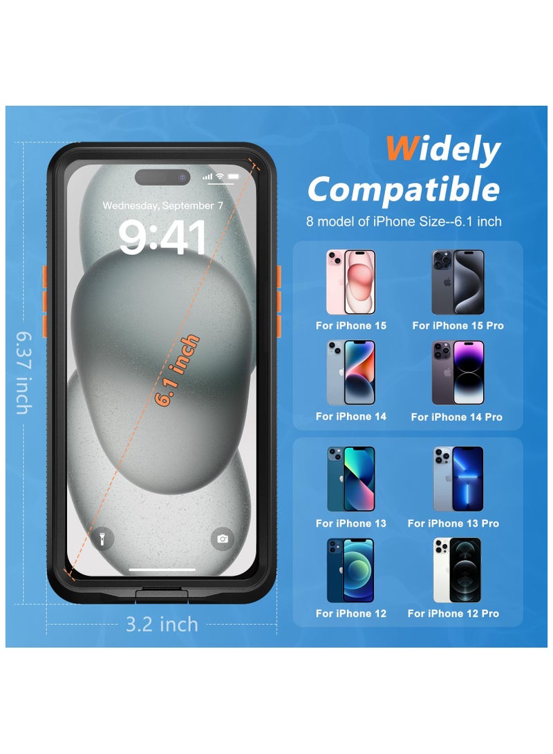 SYOSI Waterproof Case for iPhone, Underwater Snorkeling Diving Phone Case for iPhone 15 14 13 12 /15Pro 14Pro 13Pro 12Pro, HD Underwater Photography Snorkeling Case Travel Essentials, Dry Bag iPhone, Black - Image 2