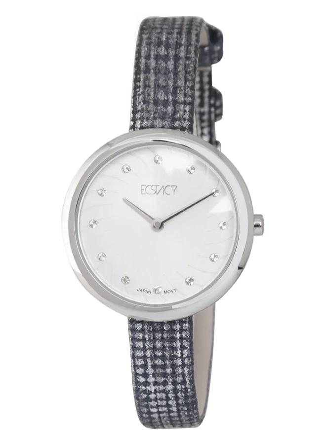إكستاسي Leather Analog Watch E8510-SLNS - 30 mm