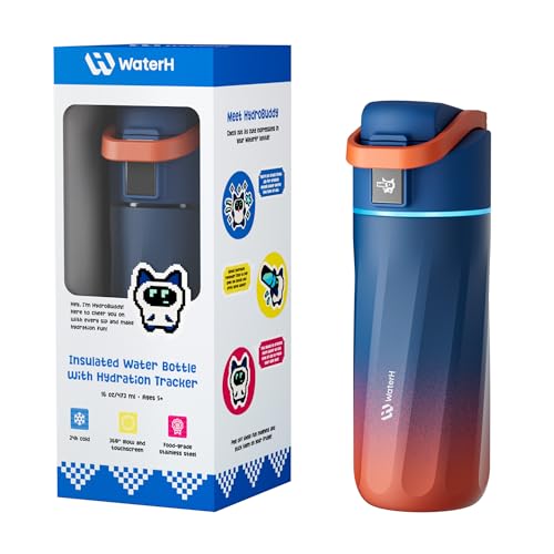 WaterH BOOST Smart Water Bottle with Reminder Tracker 16oz Kids Water Bottle for School DIY Refrigerator Magnets BPAFree Vacuum Insulated Stainless Steel Ideal for Childrens Day - Image 1