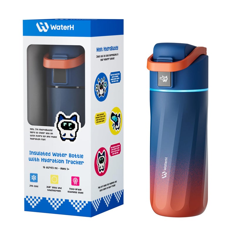 WaterH BOOST Smart Water Bottle with Reminder Tracker 16oz Kids Water Bottle for School DIY Refrigerator Magnets BPAFree Vacuum Insulated Stainless Steel Ideal for Childrens Day - Image 2