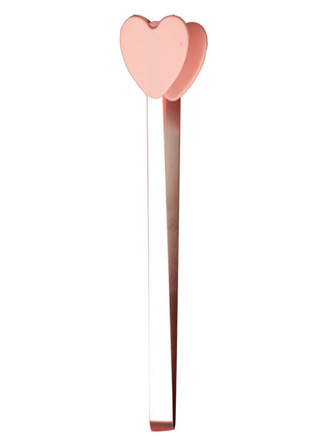 Fdit Mini Serving Tongs, Small Stainless Steel Tongs with Silicone Tips for Appetizers Fruits Sugar Toaster (Heart Shape) - Image 1