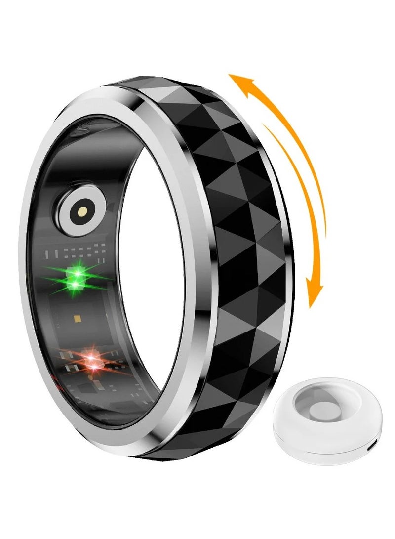 COLMI R11 Ceramic Smart Ring for Men, Fidget Spinner Anxiety Relieve Ring with Charging Case, Health Monitor, 5ATM Waterproof - Image 1