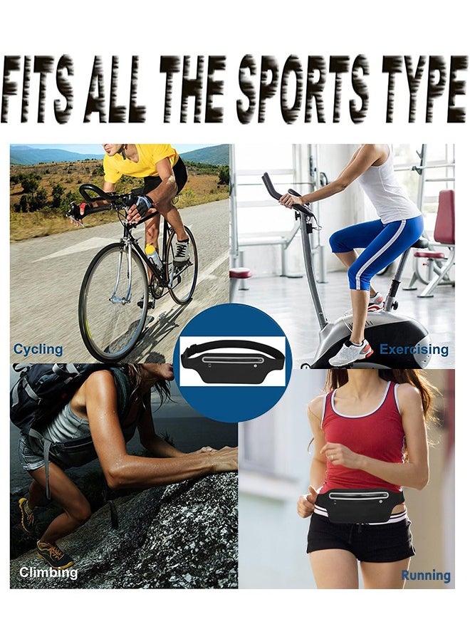 Generic - Running Belts for Women Waterproof Running Waist Pouch Phone Holder Adjustable Sports Money Belt with Headphone Port Slim Running Belt for Women  Men,Running Waist Pack Phone Holder 33x69CM Black - Image 1