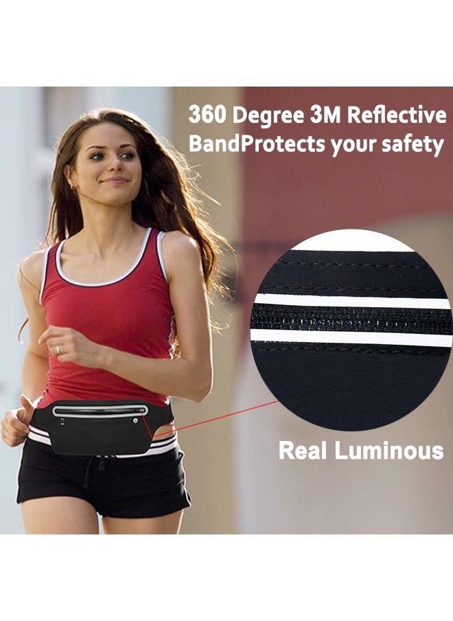 Generic - Running Belts for Women Waterproof Running Waist Pouch Phone Holder Adjustable Sports Money Belt with Headphone Port Slim Running Belt for Women  Men,Running Waist Pack Phone Holder 33x69CM Black - Image 1
