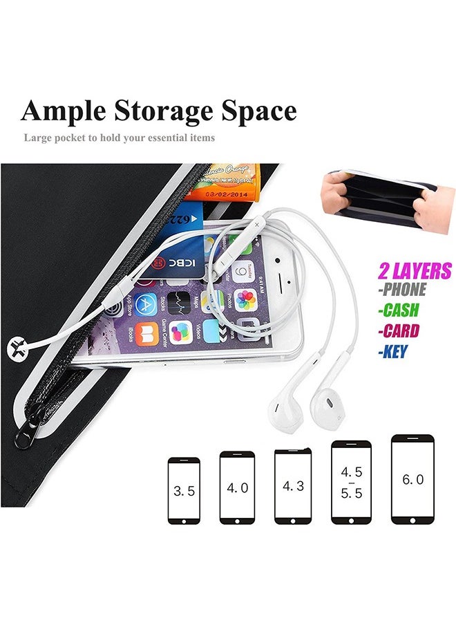 Generic - Running Belts for Women Waterproof Running Waist Pouch Phone Holder Adjustable Sports Money Belt with Headphone Port Slim Running Belt for Women  Men,Running Waist Pack Phone Holder 33x69CM Black - Image 1