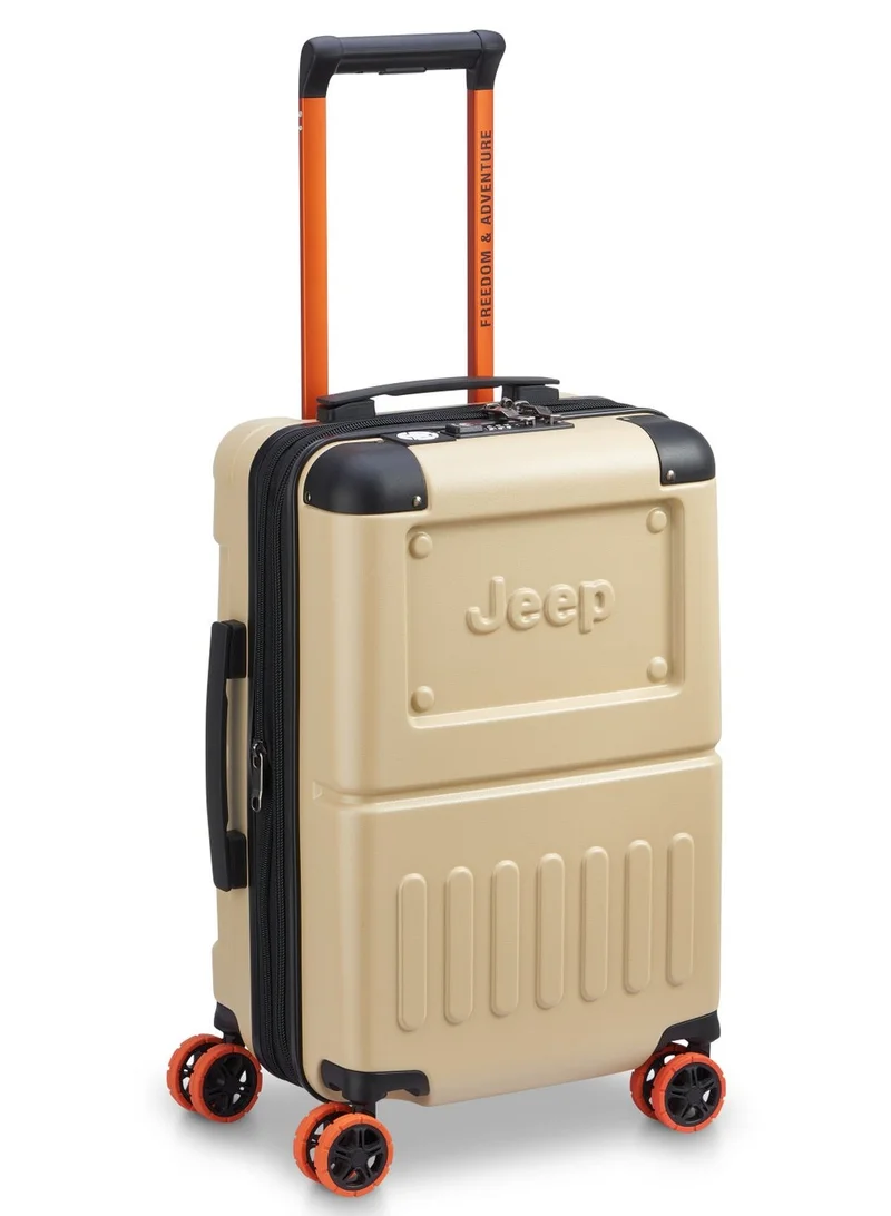 جيب Jh002B 55 cm Hardcase 4 Double Wheel  Expandable Cabin Lugggae  Trolley Warm Sand