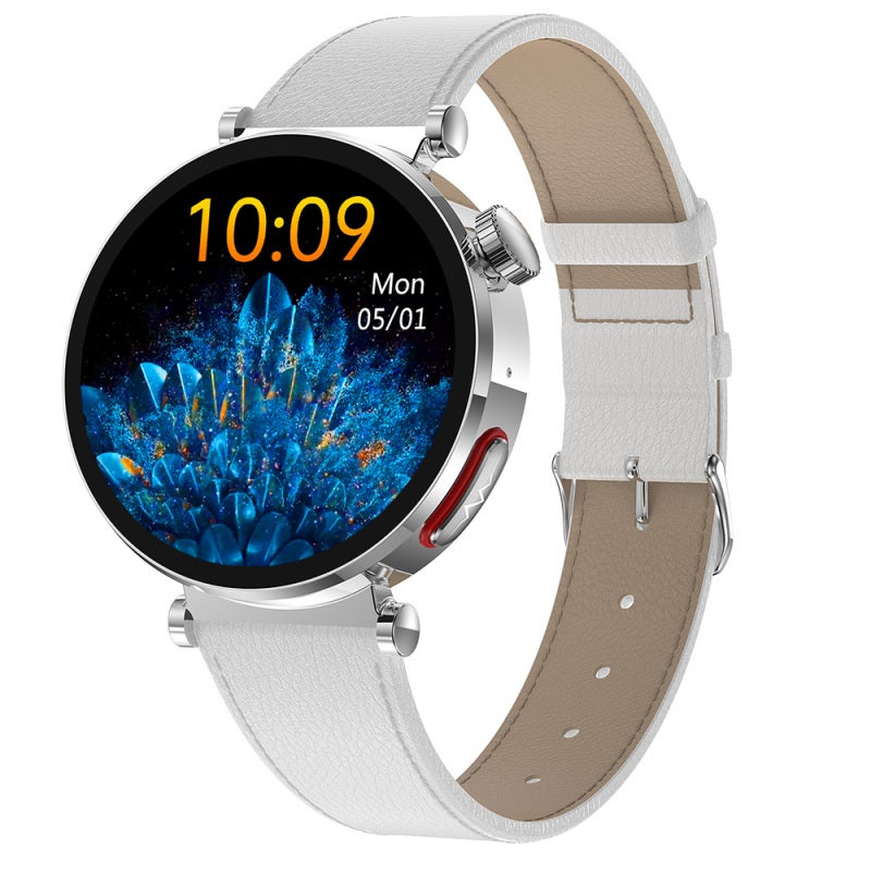 Smartwatch: 1.27-Inch 360*360 Large Screen, 13% Higher Screen-To-Body Ratio, Thin Comfortable Leather Strap - Accurate 8 Major Health Data Monitoring, SOS Emergency Call Function Fitness Tracker for W - Image 1