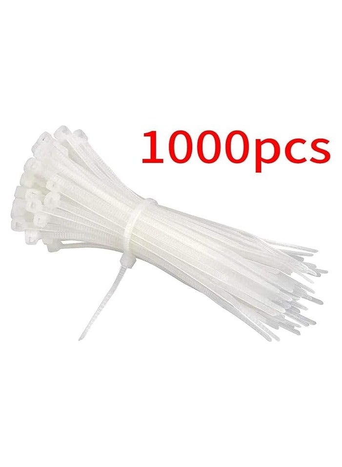 دكورفي DKURVE® Zip Cable Ties 1000 قطعة من أربطة الكابلات القوية المصنوعة من النايلون، حامل روابط ذاتية القفل قابلة لإعادة الاستخدام للداخل والخارج (6 بوصات) - Image 4