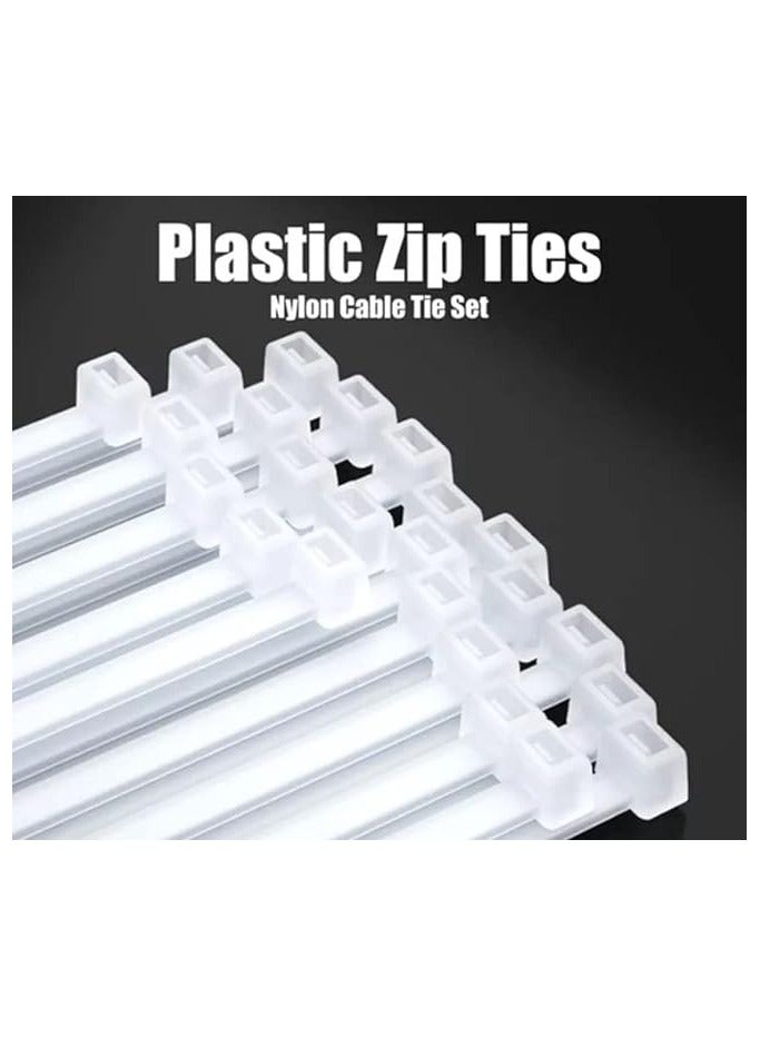 دكورفي DKURVE® Zip Cable Ties 1000 قطعة من أربطة الكابلات القوية المصنوعة من النايلون، حامل روابط ذاتية القفل قابلة لإعادة الاستخدام للداخل والخارج (6 بوصات) - Image 2
