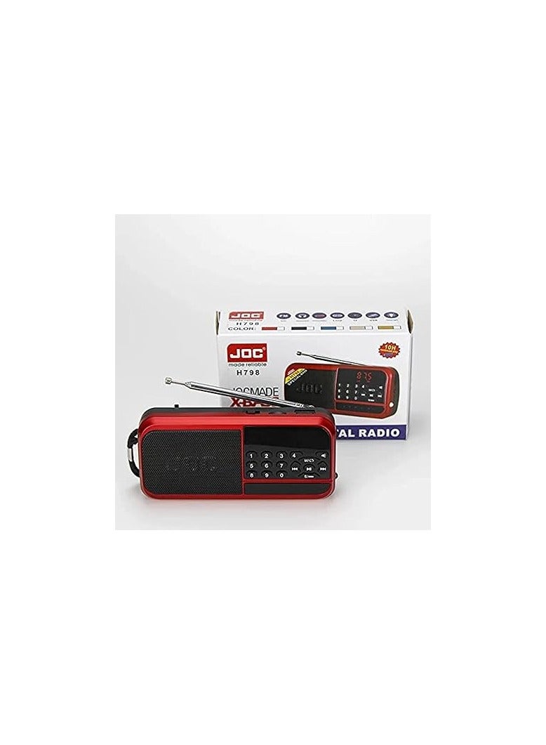 Joc Portable Digital Radio with Battery – Red Color - Image 1