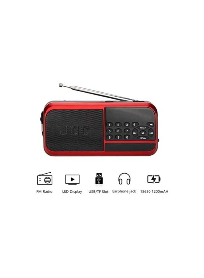 Joc Portable Digital Radio with Battery – Red Color - Image 2