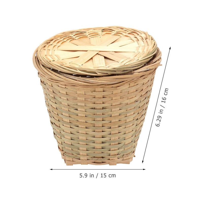 Woven Egg Storage Basket Set 2pcs 16x14cm Kitchen Pantry Organizer Decorative Holder - Image 3