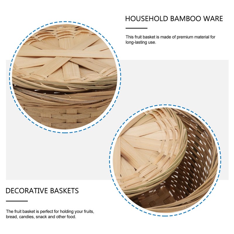 Woven Egg Storage Basket Set 2pcs 16x14cm Kitchen Pantry Organizer Decorative Holder - Image 4