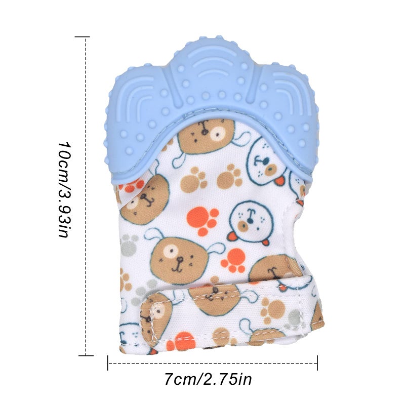 Comfy Cubs Angzhili 2 Pack Teething Mittens for Baby, Safe Silicone Mitten Teether Glove, Prevent Scratches Protection Gloves Soothing Pain Relief Mitt Stimulating Teething for Baby (Pink) - Image 2