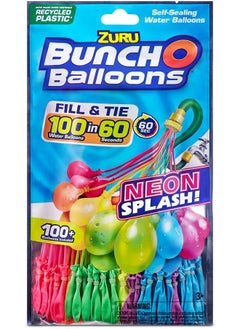 Bunch O Balloons Neon (3 Bunches) By Zuru 100+ Rapidfilling Selfsealing Neon Colored Instant Water Balloons For Outdoor Family Friends Children Summer Fun (3 Bunches 100 Balloons)  - Image 2