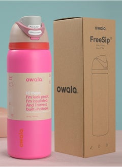 Freesip Insulated Stainless Steel Water Bottle With Straw For Sports And Travel, Bpa-Free, 32Oz,Barbie Pink