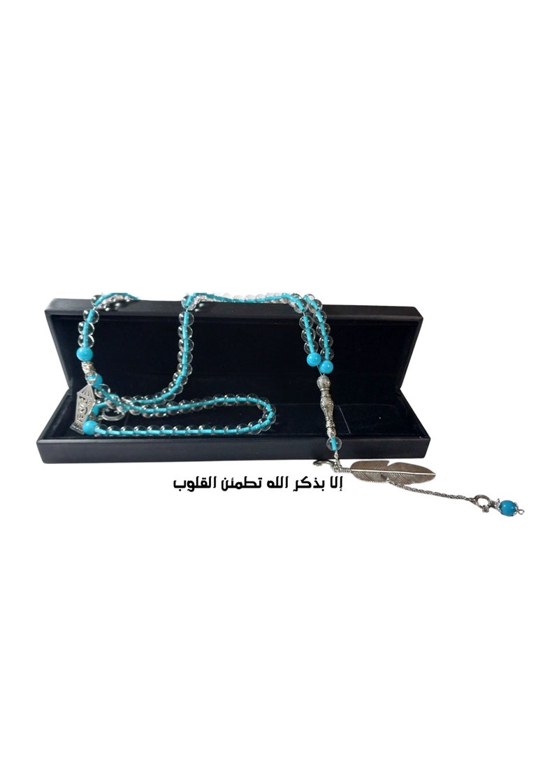 تاج سبحه احجار مرمر ٩٩حبه من الحجر الشفاف  - Image 3