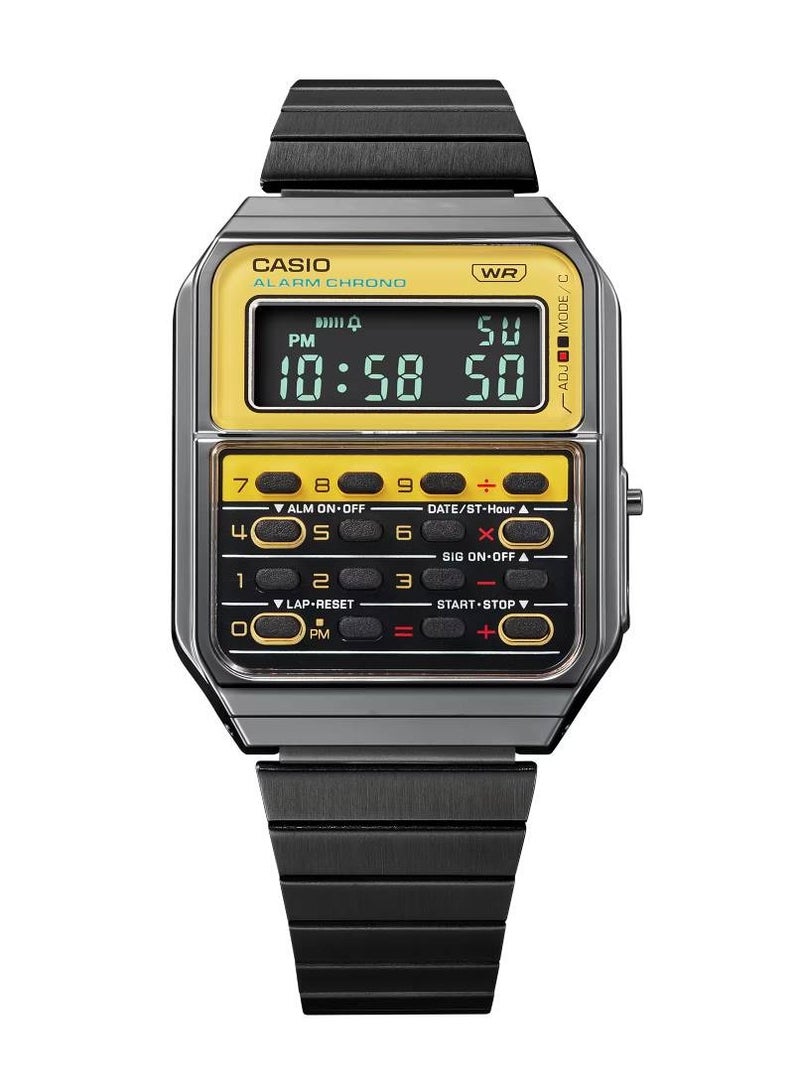 CASIO Vintage Digital Calculator Stainless Steel Watch CA-500WEGG-9ADF - Image 2