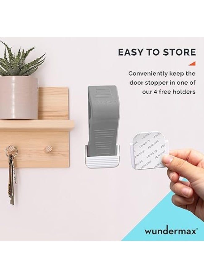 Wundermax Heavy-Duty Rubber Door Stopper – Multi-Surface Universal Wedge (Gray) - Image 1