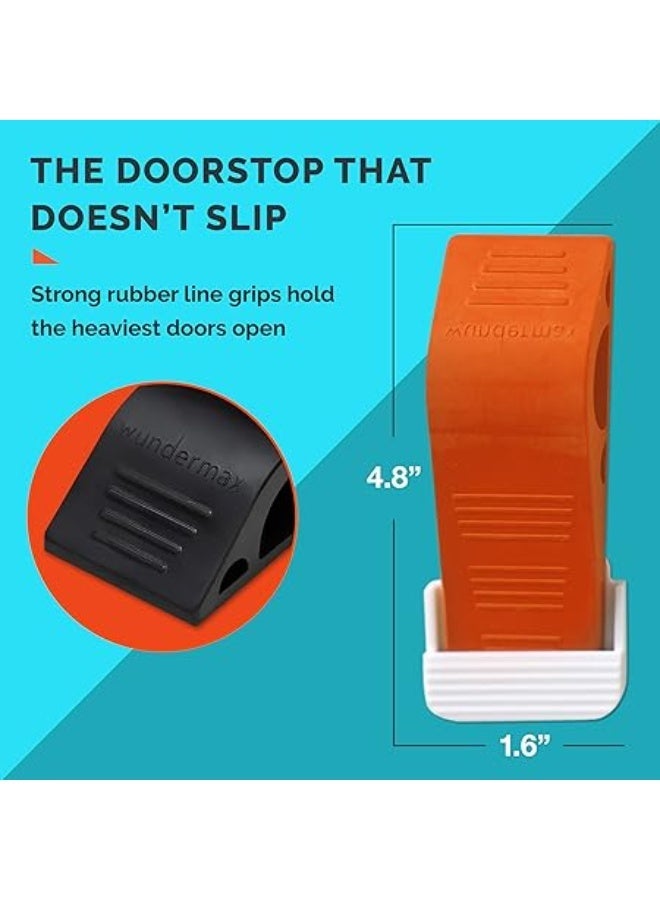 Wundermax Heavy-Duty Rubber Door Stopper – Multi-Surface Universal Wedge (Gray) - Image 2