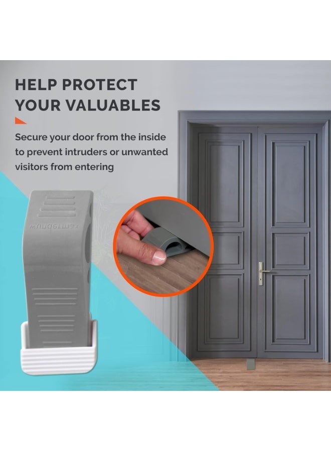 Wundermax Heavy-Duty Rubber Door Stopper – Multi-Surface Universal Wedge (Gray) - Image 3