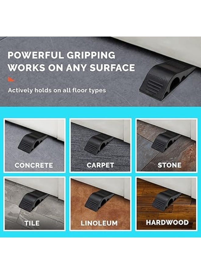 Wundermax Heavy-Duty Rubber Door Stopper – Multi-Surface Universal Wedge (Gray) - Image 4