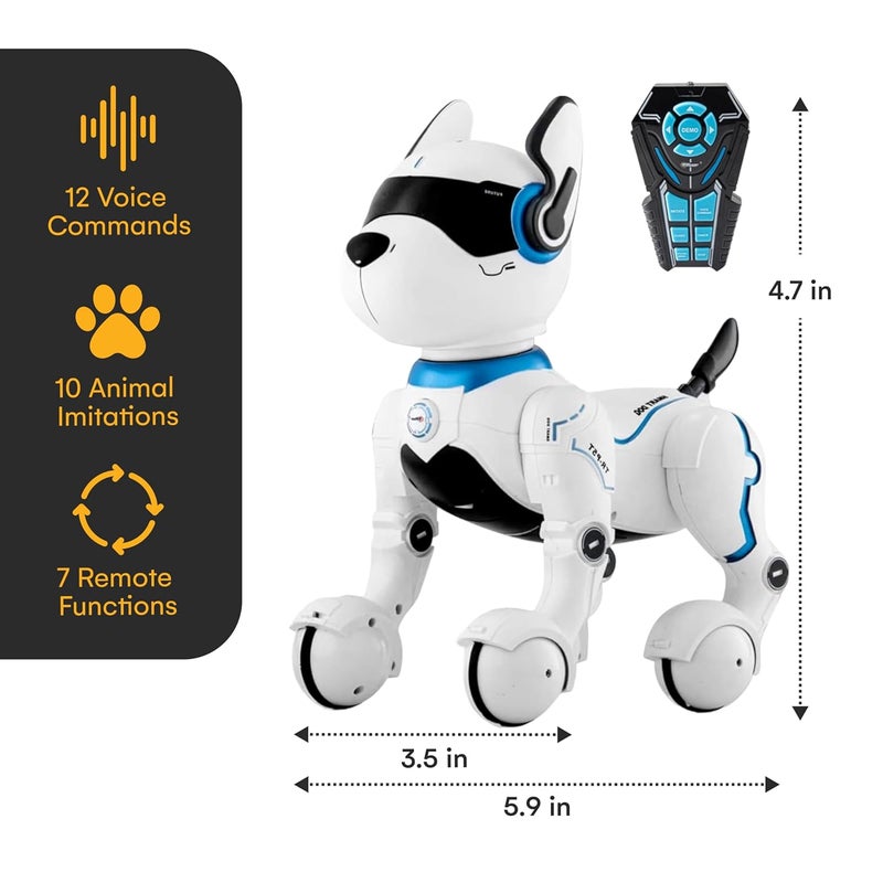 Top Race Remote Control Robot Dog Toy - 12"x10" Interactive With Touch Function & Voice Control - Programmable for Kids, Mimics Animal Forms - RC Rechargeable Smart Robot - Ages 3 & Up - Image 3